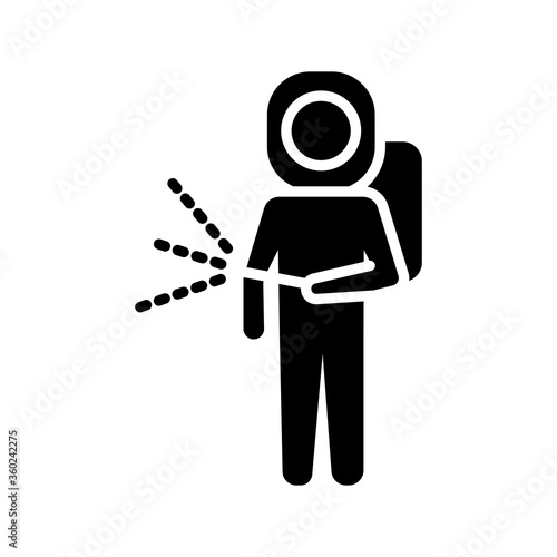man with biosafety suit silhouette style icon