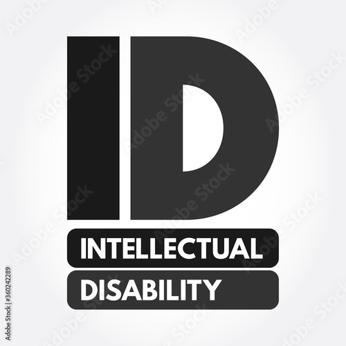 ID - Intellectual Disability acronym, medical concept background