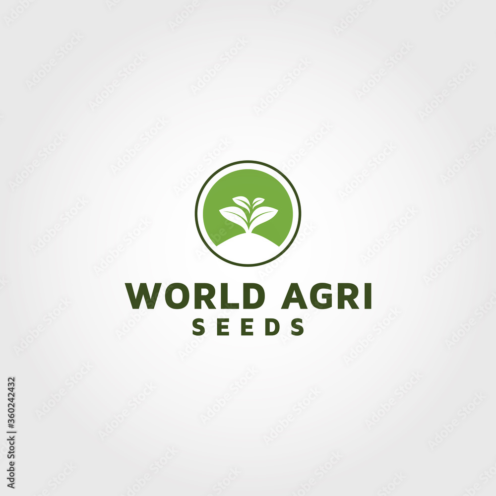 World Agriculture seeds vector logo design template idea