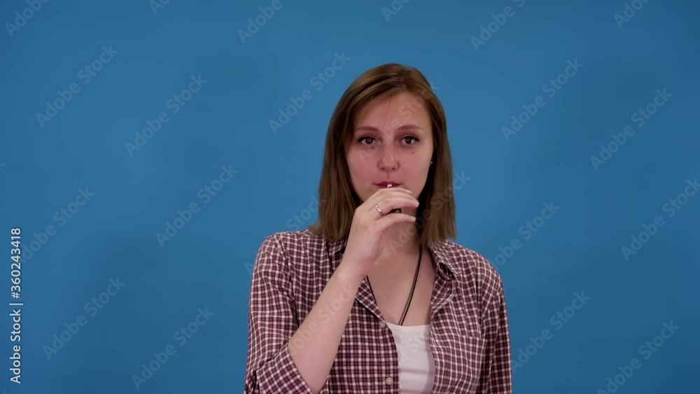 girl smokes a stick heater tobacco girl smokes a stick heater tobacco