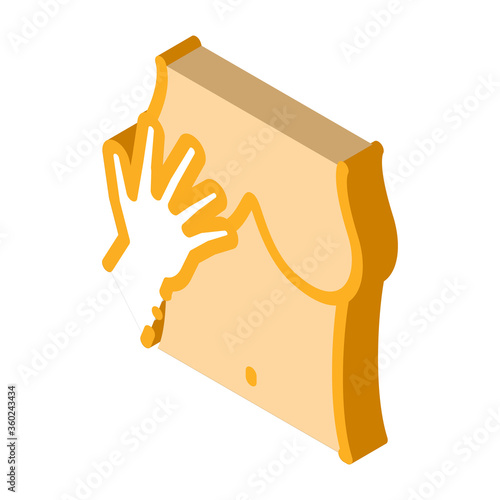 hand touching boobs icon vector. isometric hand touching boobs sign. color isolated symbol illustration