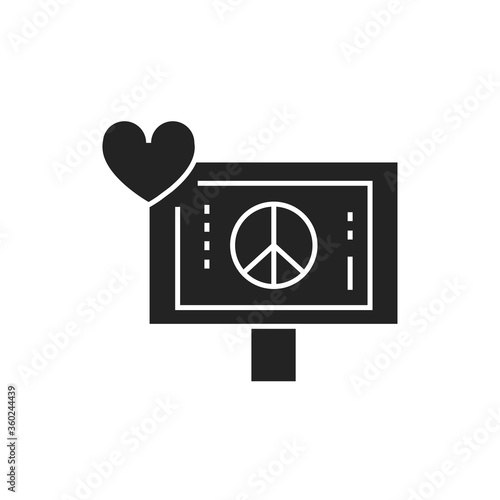 Pacifism glyph black icon. Social protest. Pictogram for web page, mobile app, promo.