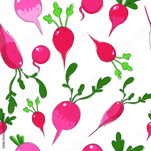 seamless pattern with radish