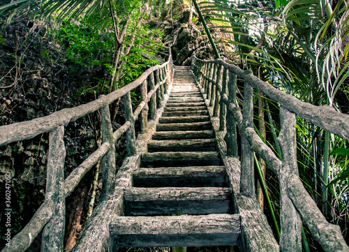 Long stone staircase in Thailand