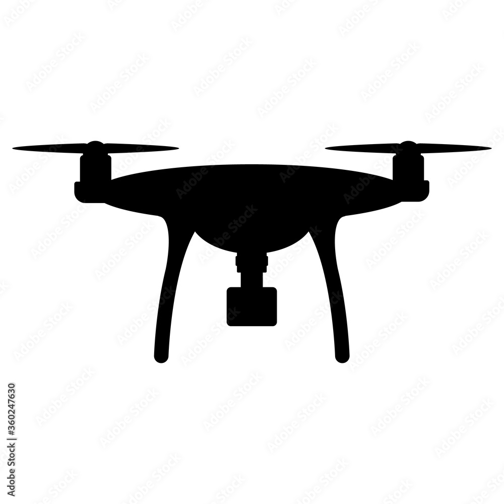 Drone quadcopter silhouette icon logo Drone quadcopter silhouette icon logo
