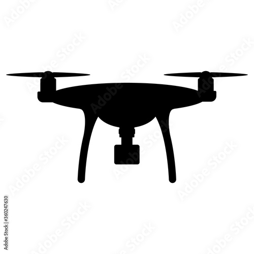 Drone quadcopter silhouette icon logo