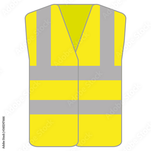 Hi Vis vest jacket neon yellow icon