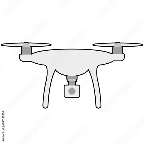 Drone quadcopter with camera cartoon icon