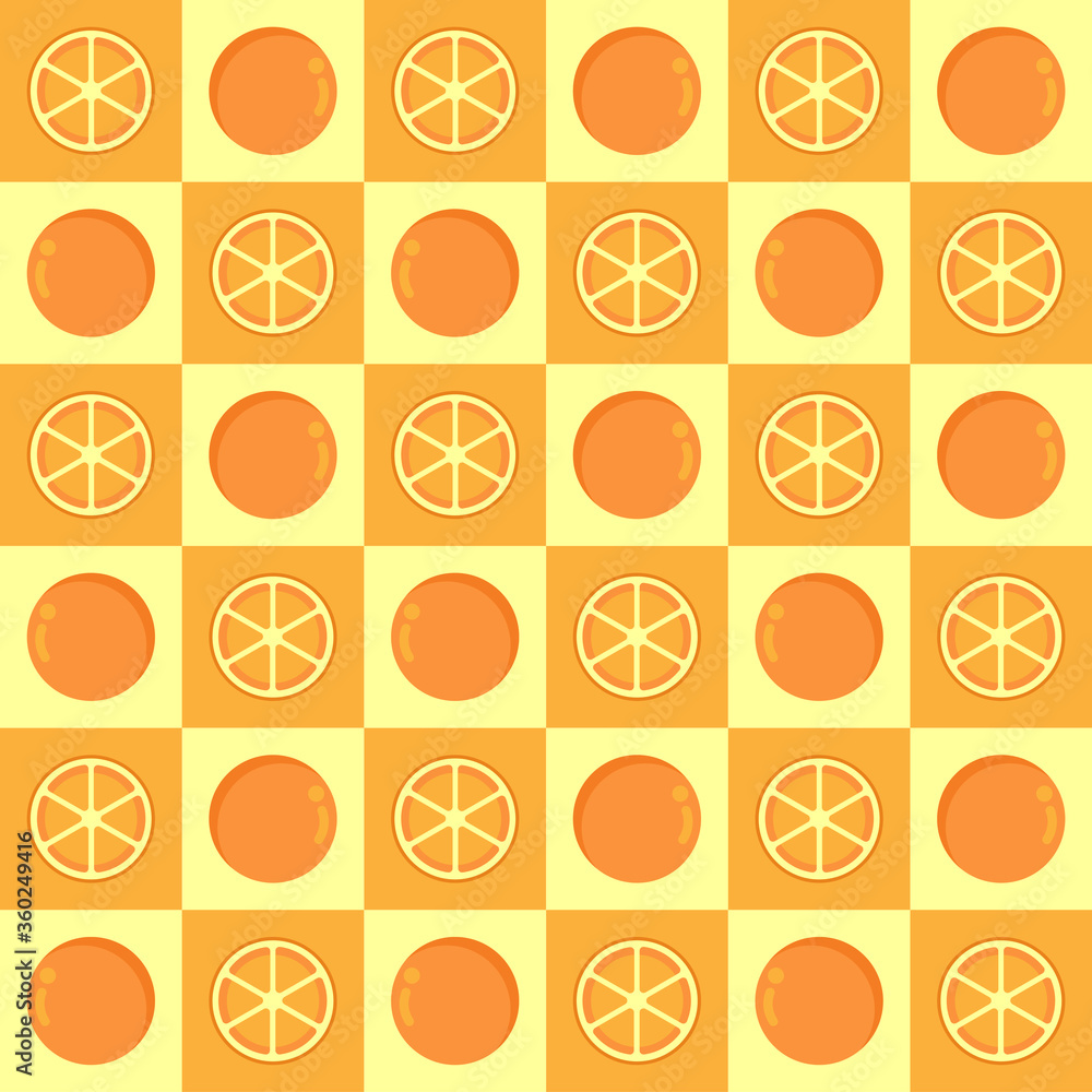 Orange fruits seamless pattern for design vector illustration.