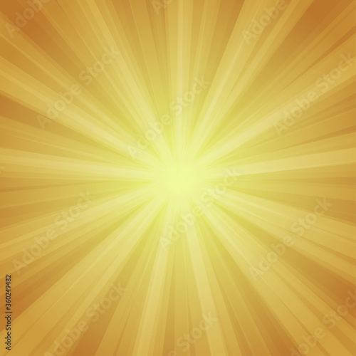 Sun rays on golden background for design vector illustration.