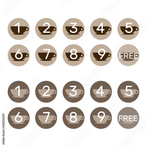 Take away coffee loyalty card concept. Buy 9 cups and get 1 for free