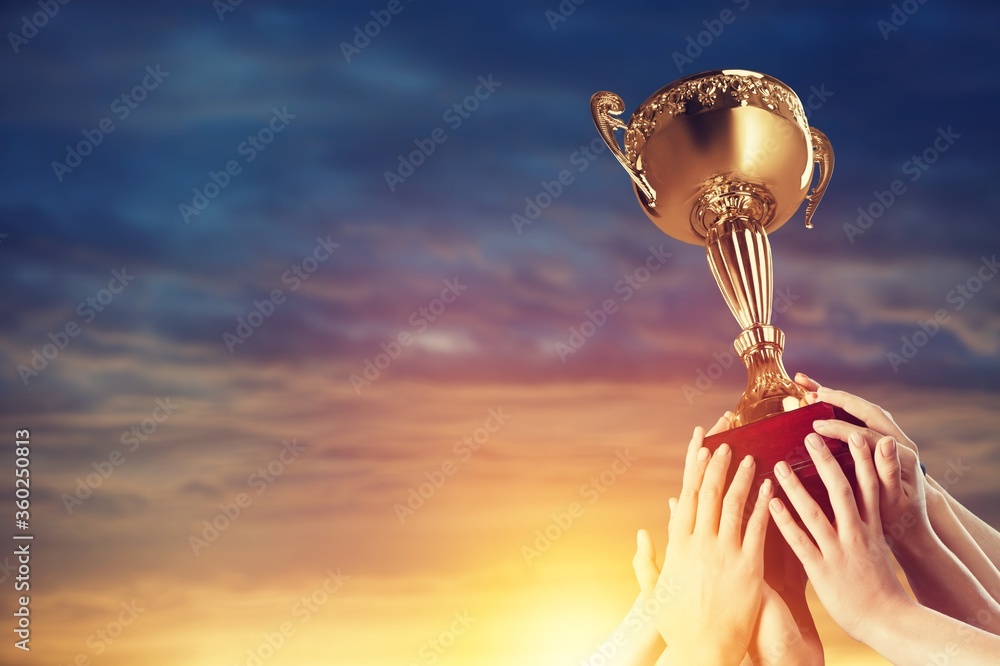 Fototapeta premium Trophy winning award sport success achievement cup