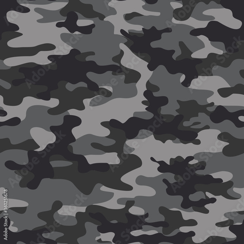 Gray camouflage print seamless pattern army background