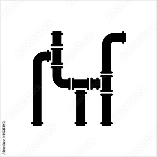 Pipe Icon, Pipe Fitting Icon, Water, Gas, Oil Pipeline, Plumbing Work