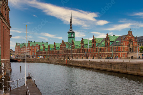 Canvas Print Photo of Copenhagen tourist landmark spot taken during a boat ride across the city canals, on a hot summer day with bright sky
