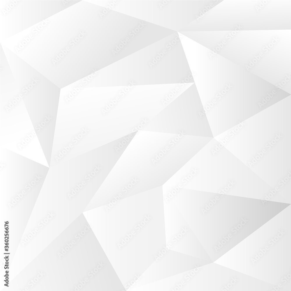White and grey geometric abstract polygon background vector illustration.