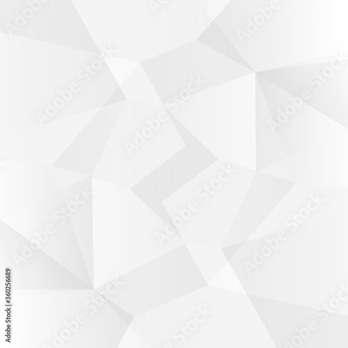 White and grey geometric abstract polygon background vector illustration.