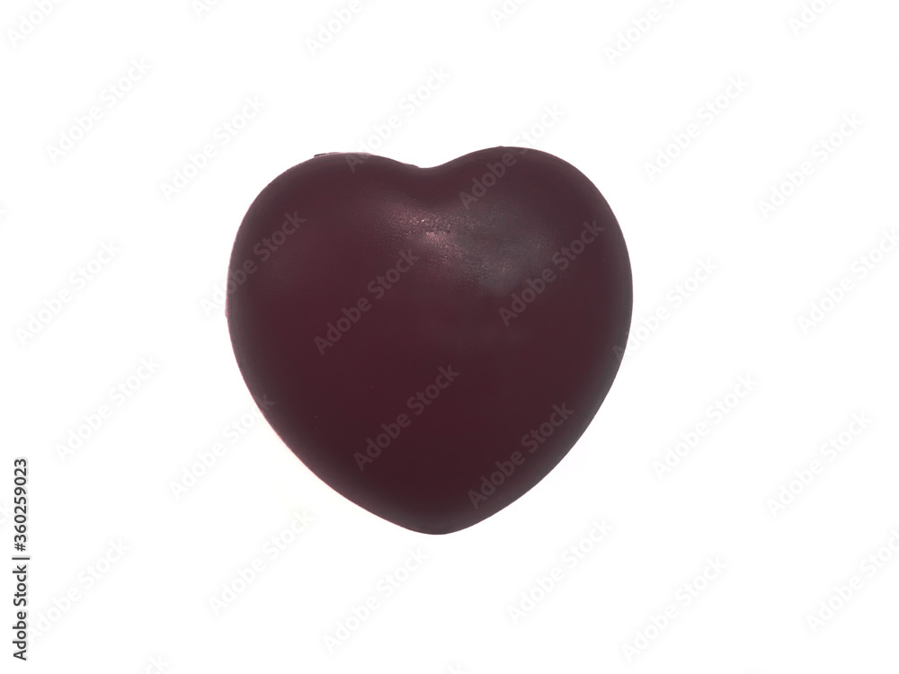 Glowing Crimson heart isolated on white background. The Crimson heart represents sadness, pain, suffering, despair, bruised or negative emotion.
