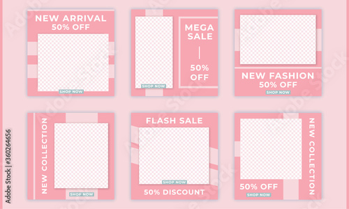 illustrator pink ladies fashion female jewelry facebook instagram social media post template design poster advertising promotion marketing web banner