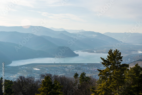 The lake Batca Doamnei seen from the Cozla Mountain  Piatra Neamt  Romania