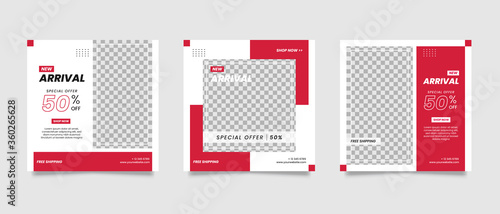 Red fashion social media post template