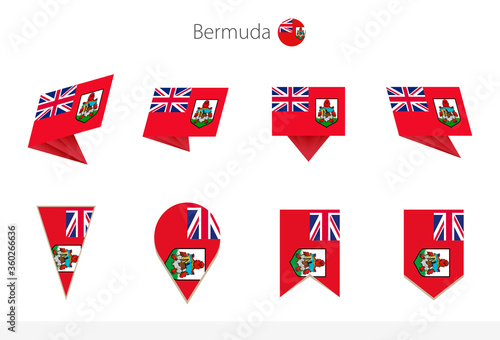 Bermuda national flag collection, eight versions of Bermuda vector flags.