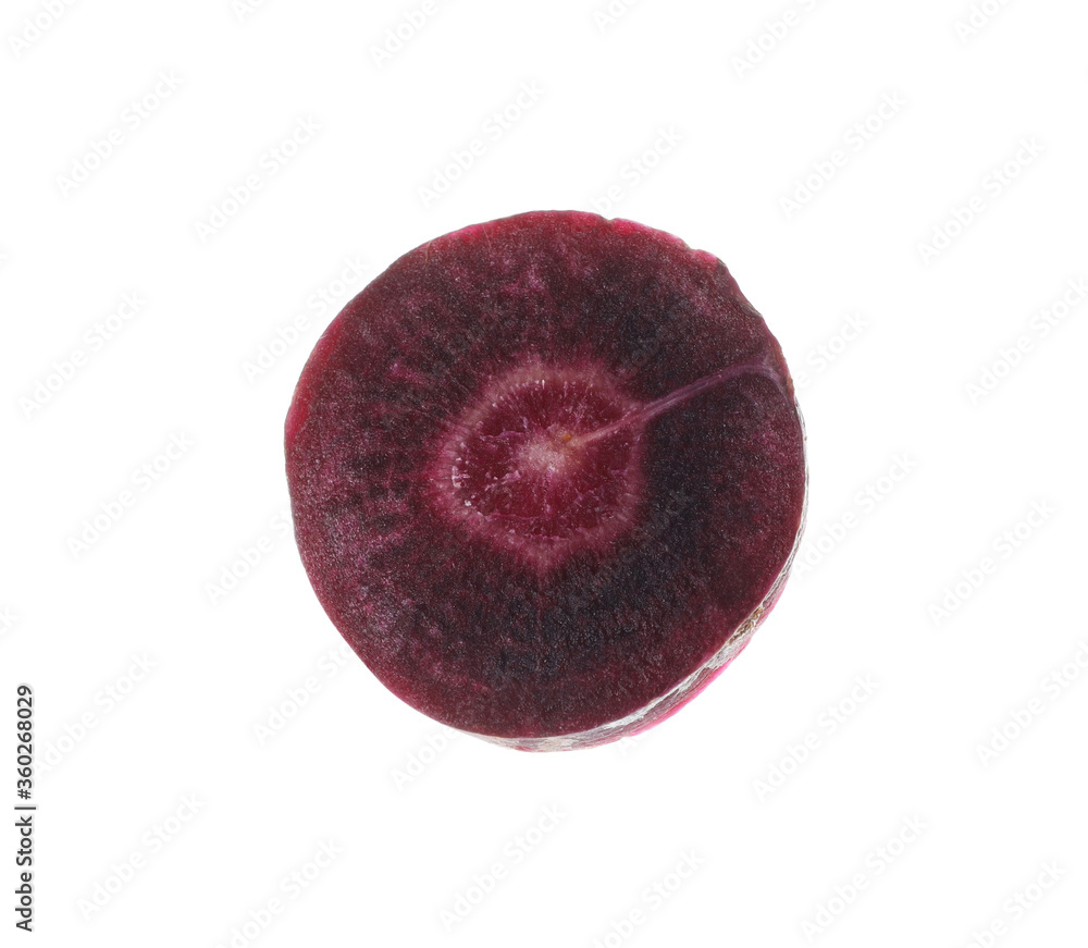 Slice of raw purple carrot isolated on white Slice of raw purple carrot isolated on white
