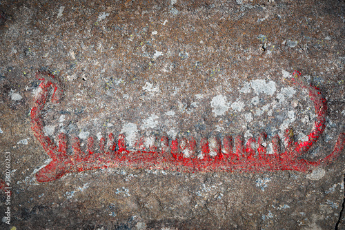 Norrkoping Rock Carvings at Himmelstalund Longboat photo