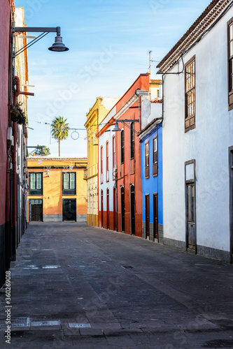 Colorful houses on the cozy streets of the former capital of Tenerife - La Laguna