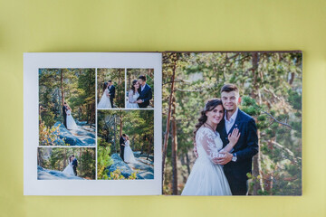 Luxury white leather wedding photo album and photo book