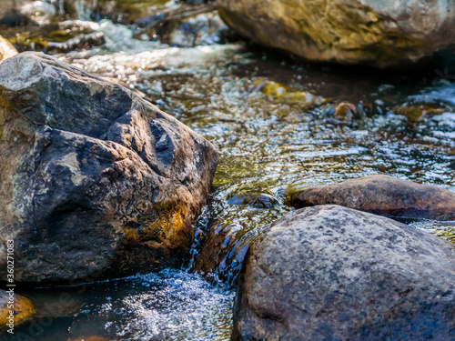 Mountain stream with pure spring water