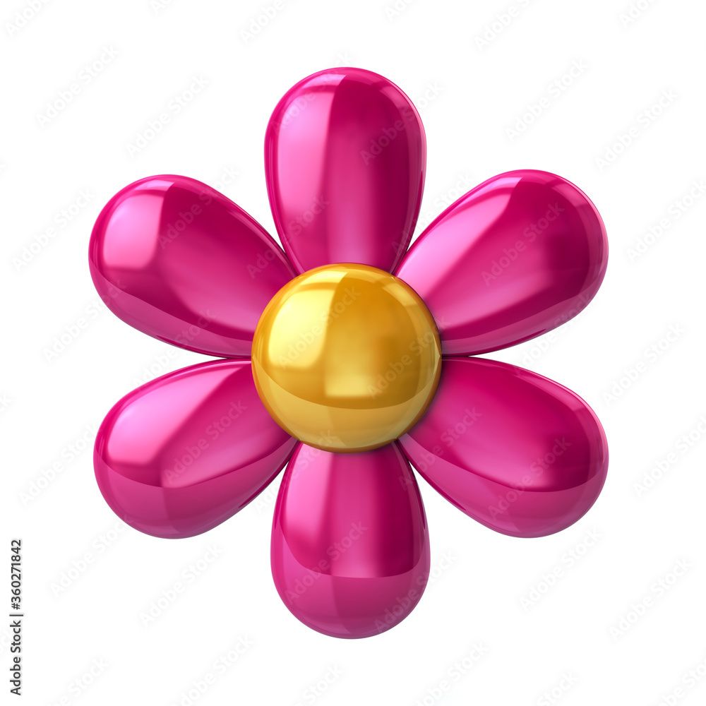 Fototapeta premium Simple flower icon 3d illustration