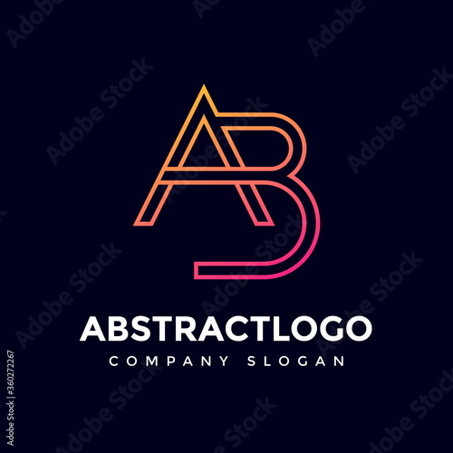 AB initial letters modern logo for corporate company