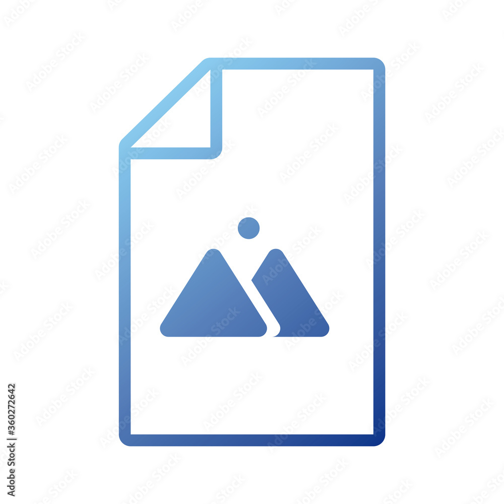 paper document with mountains stamp gradient style icon paper document with mountains stamp gradient style icon