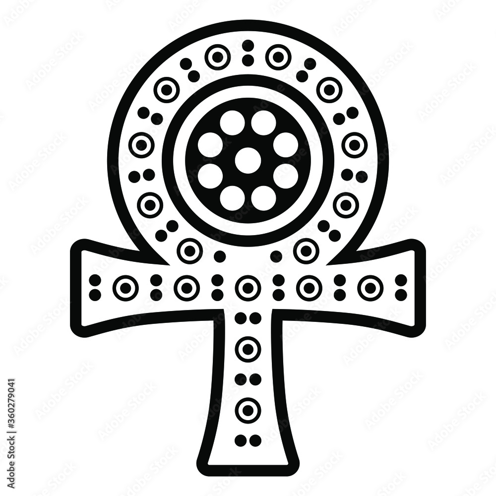 Ankh cross. Ancient Egyptian symbol of life force. Ethnic Coptic motif ...