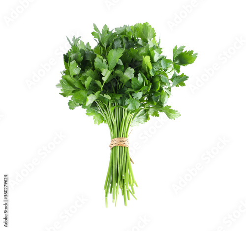 Bunch of fresh green parsley isolated on white