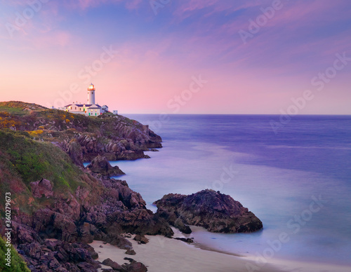 Ireland, Co.Donegal, Fanad, Fanad lighthouse at dusk photo