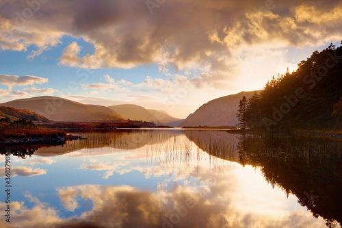 Ireland, Co.Donegal, Glenveagh National Park, Reflection in Lough Veagh photo