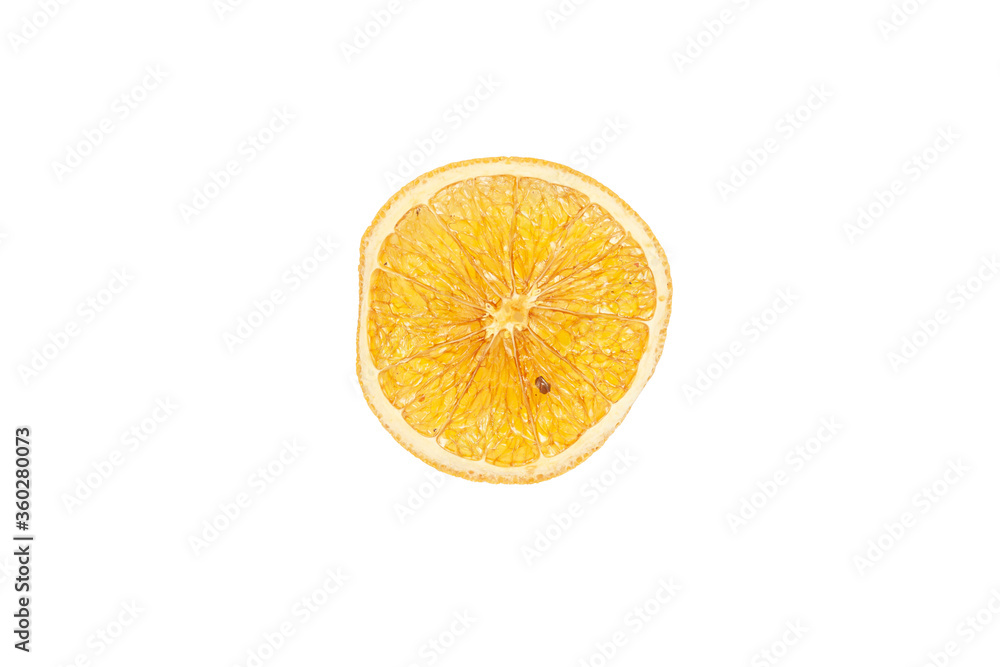 A sliced orange on a light background, close-up. A sliced orange on a light background, close-up.