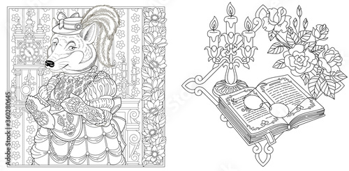 Wallpaper Mural Coloring pages with wolf or fox Torontodigital.ca