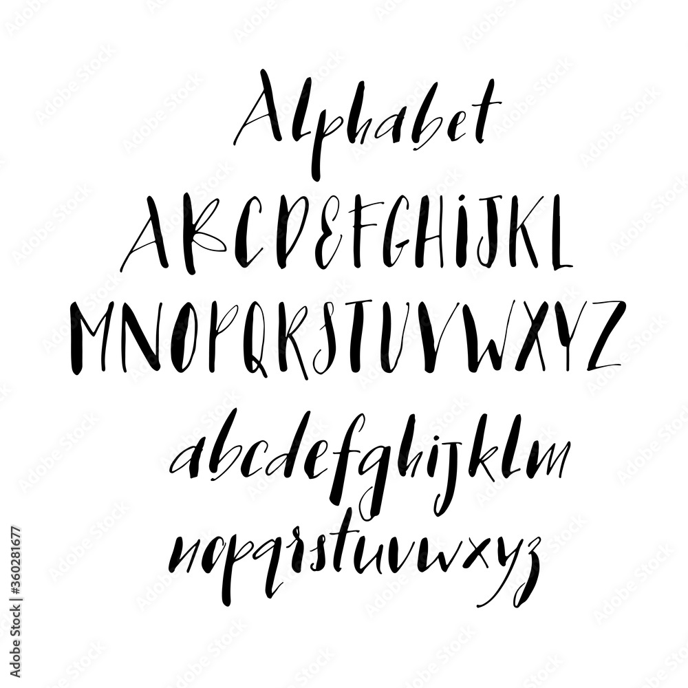 Collection of hand drawn alphabet letters. Modern vector brush calligraphy. Ink illustration with hand-drawn lettering. Collection of hand drawn alphabet letters. Modern vector brush calligraphy. Ink illustration with hand-drawn lettering.