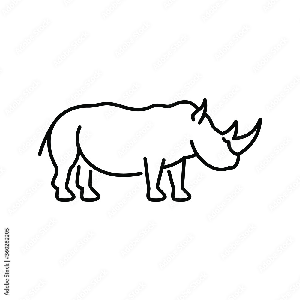 Rhinoceros vector icon. Wild animal, African savannah fauna. Rhinoceros vector icon. Wild animal, African savannah fauna.