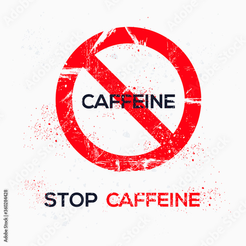 Warning sign (caffeine), vector illustration.