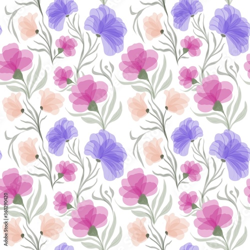 seamless pattern with flowers on a white background © elvira_lika