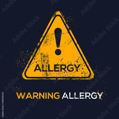 Warning sign (allergy), vector illustration.