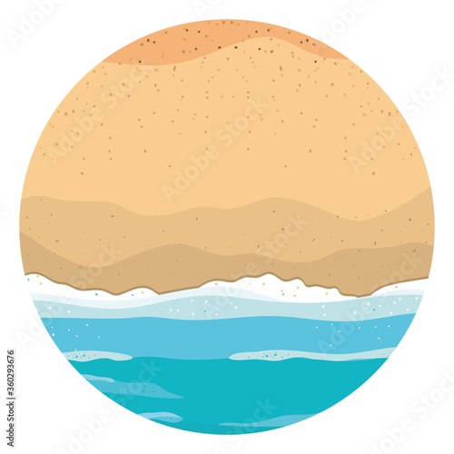 Beach and sea design, Summer vacation tropical relaxation outdoor nature tourism relax lifestyle and paradise theme Vector illustration