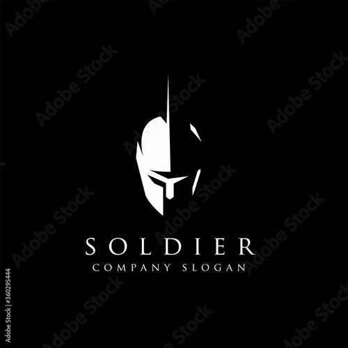 Greek Sparta / Spartan Helmet Warrior logo design