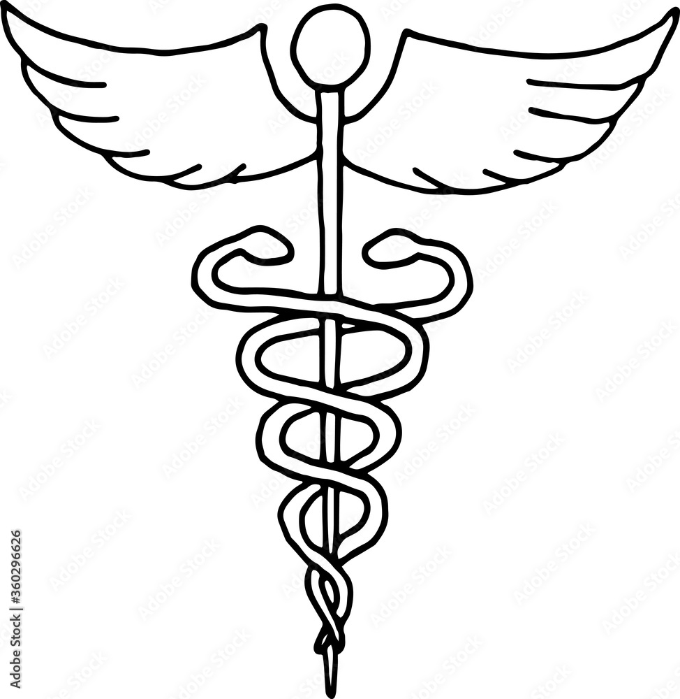 Caduceus - a symbol of medicine (vector illustration) Caduceus - a symbol of medicine (vector illustration)