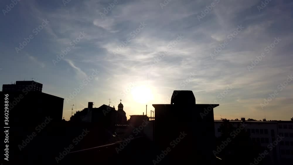 Zeitraffer Sonnenuntergang Innenstadt Zeitraffer Sonnenuntergang Innenstadt