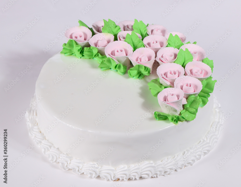 Cake with cream flowers Cake with cream flowers